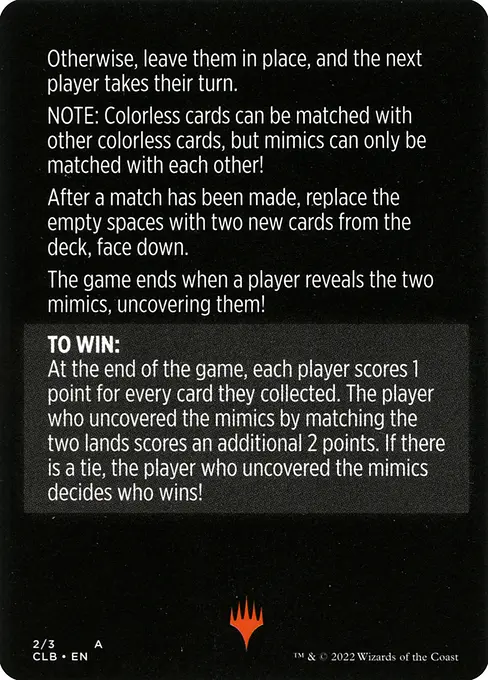Mimic Match (cont'd)