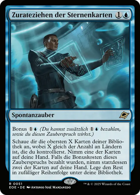 Zurateziehen der Sternenkarten