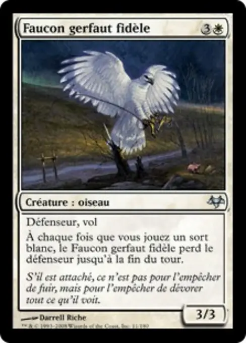 Faucon gerfaut fidèle