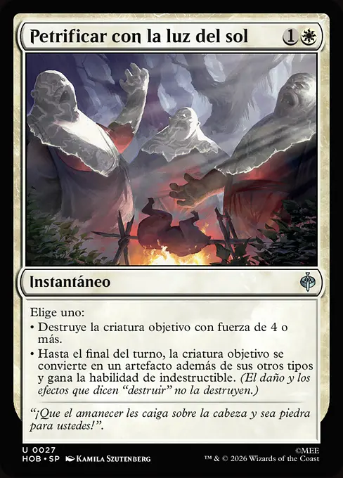 Petrificar con la luz del sol