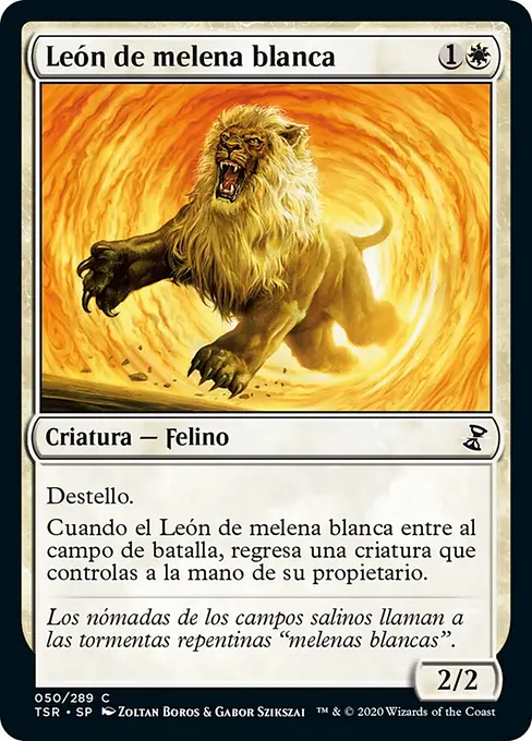León de melena blanca